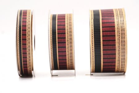 Марунова та бежева смугаста тканинна стрічка набір_AI